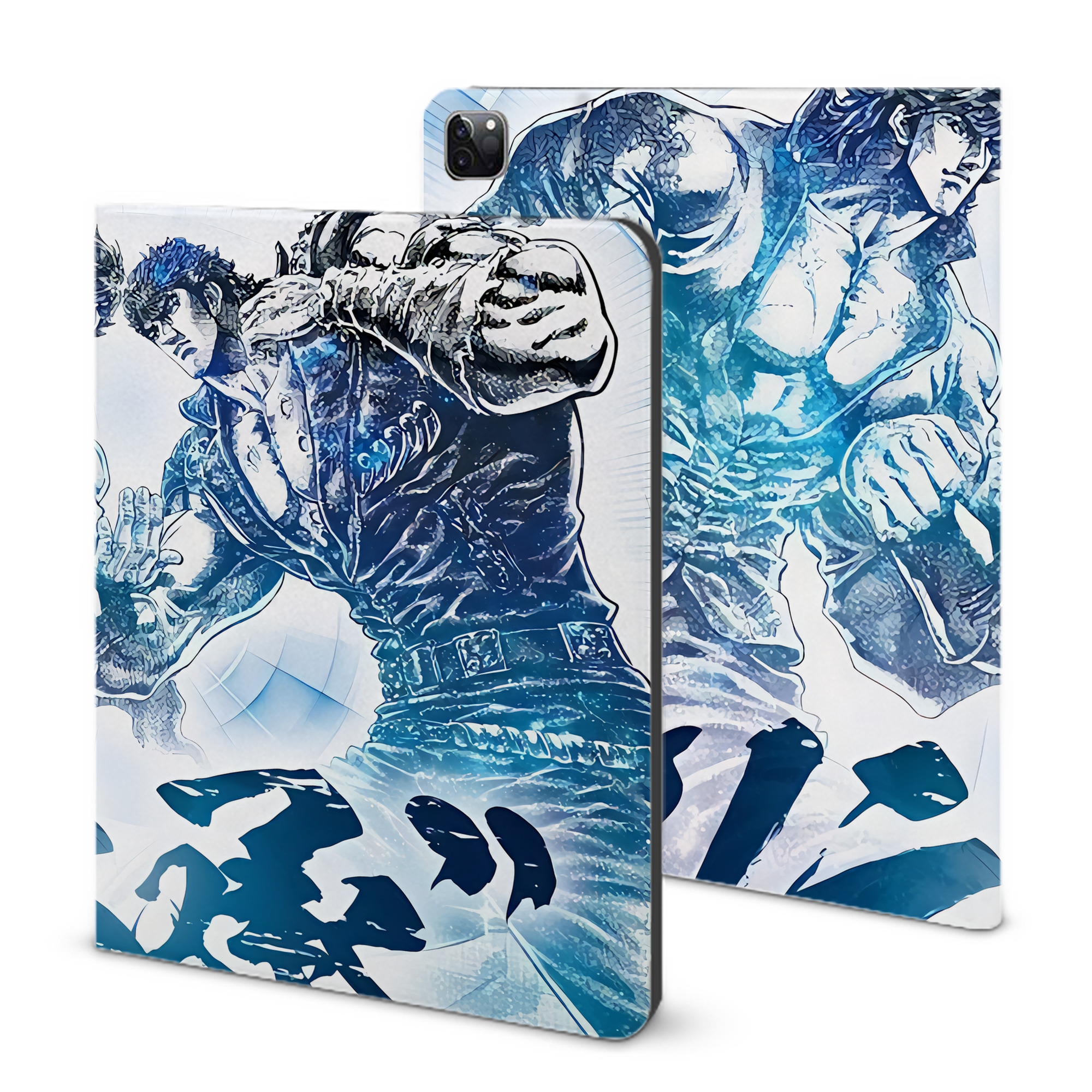 （画像用） 北斗の拳 Fist of the North Star IPad ケース ブック型 PUレザー TPU 耐衝撃 軽量 薄型 ペン収納なし 全面保護 IPad 各モデル対応